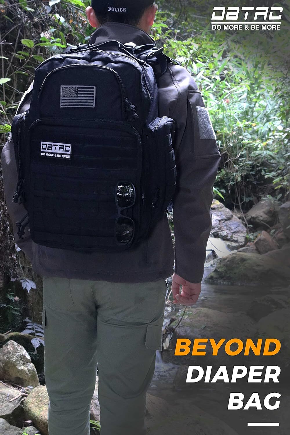 DHYMX Diaper Backpack Dad, Large Baby Nappy Bag for Men w/Changing designer bag Mat, Insulated+Wipe Pockets, Stroller Straps, Black