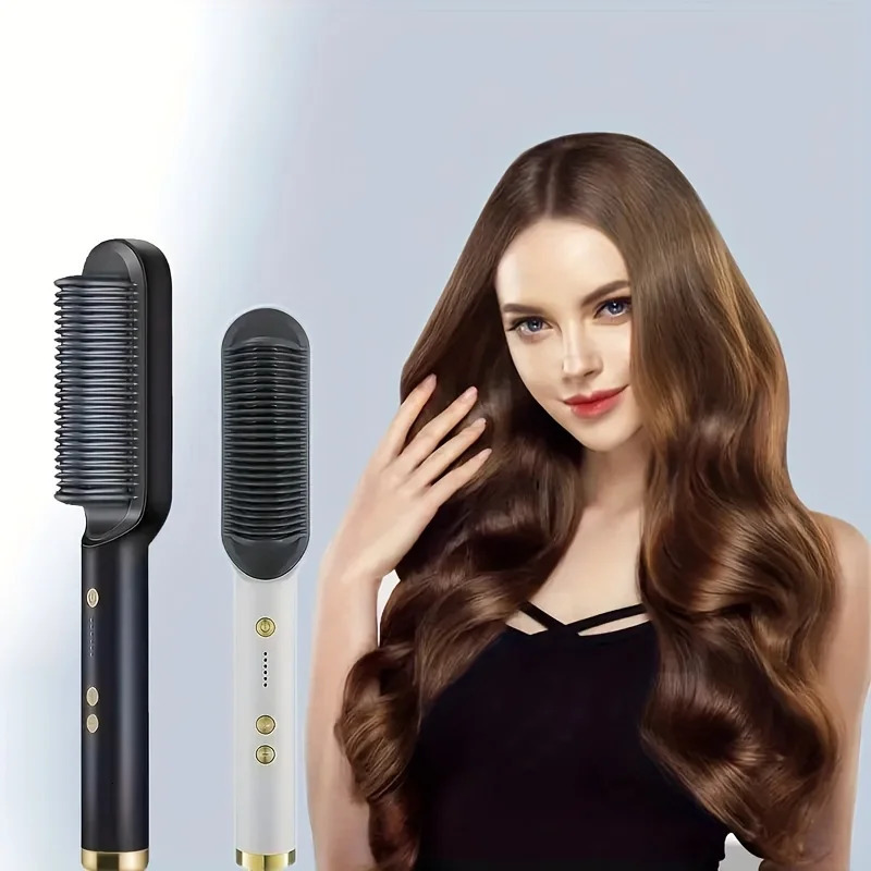 1 piece of straight hair comb 2in1 electric curling styling tool multifunctional straightener 250716