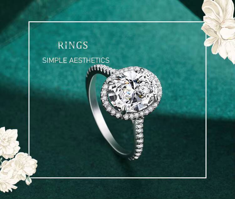 Custom Luxury Rings Fine Jewelry Classic Diamond High End Zircon 925 Sterling Silver Wedding Ring for Women