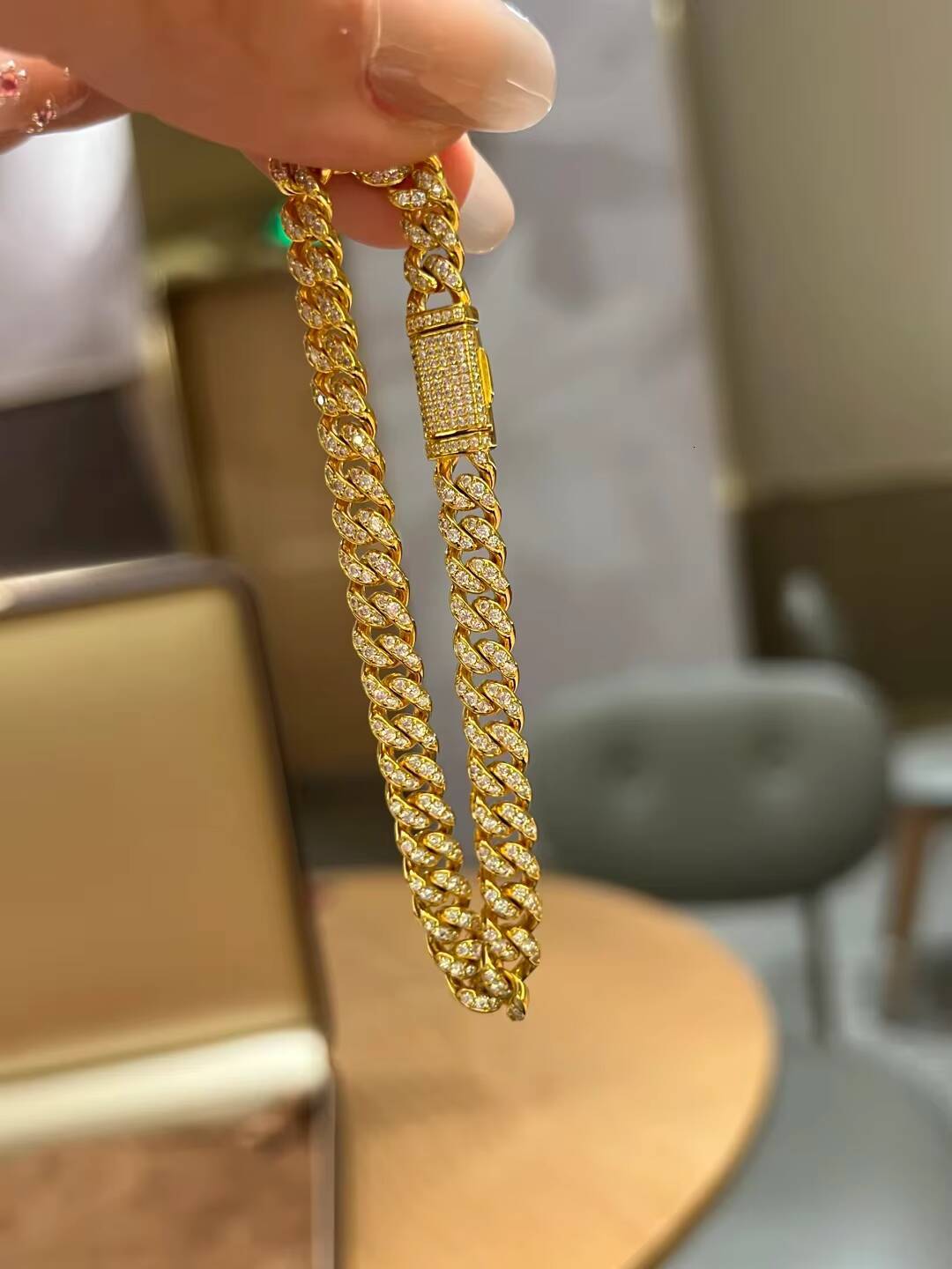 Custom Silver Jewelry Hip Hop Style High Quality 15mm 18mm Moissanite Cuban Chains Unisex Necklace