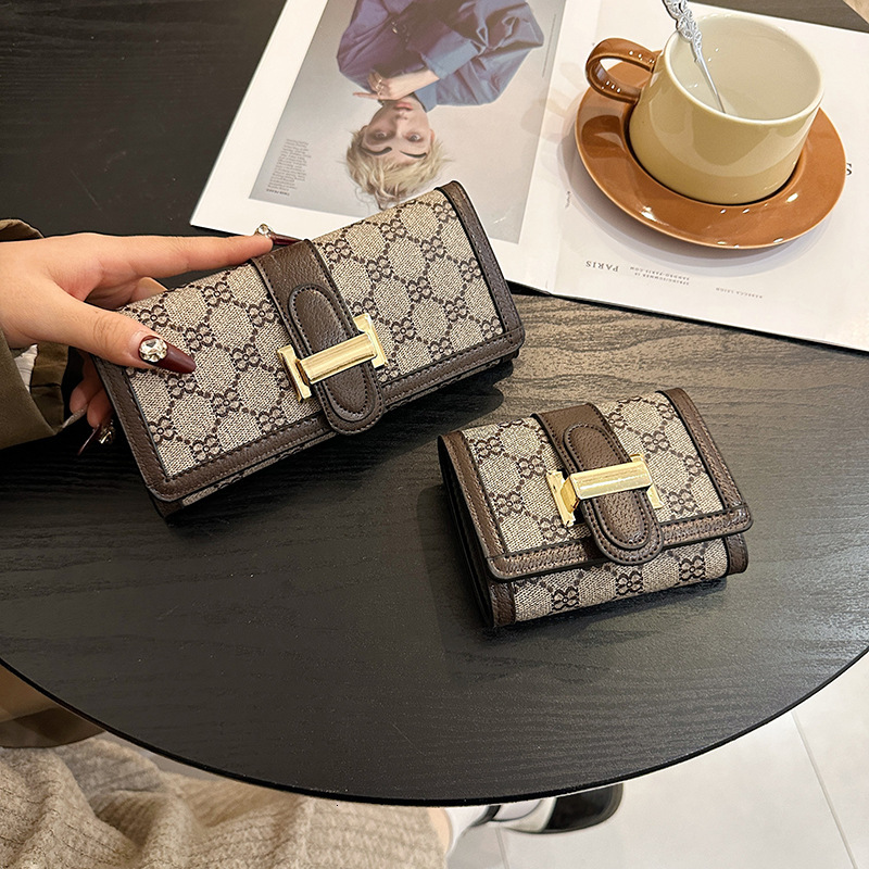 Luxury Brand Designer Bag Houndstooth Wallet For Women, Niche Light Luxury Coin Purse, 2024 New Model, High-End Simple Ins Style, Student Large Capaci