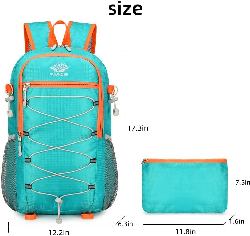 YMX 459 329 Tonykulas Foldable Lightweight Hiking Camping Cycling Travel Shopping Fiess Sports Backpack With Man And Women, (lake blue)