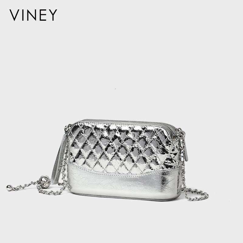 Ladies New Hobo Genuine Leather Women's Crossbody Golden Ball Chain Small Square Bag