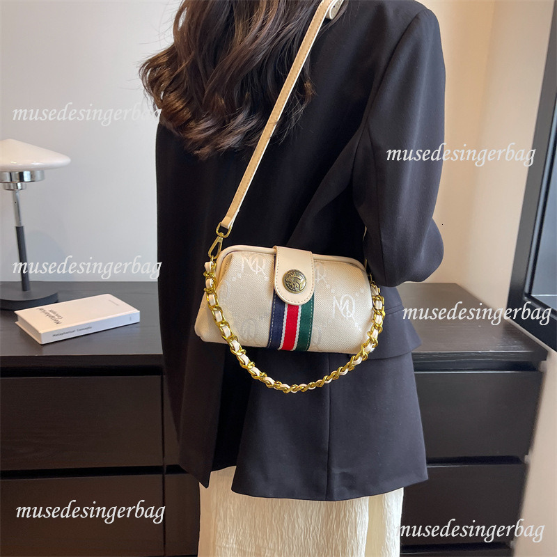 Luxury Brand Designer Bag Free Shipping 2025 Casual Handbag Women's Vintage Bag Striped Classic Chain Shoulder Bag New Trendy Crossbody Bag for W