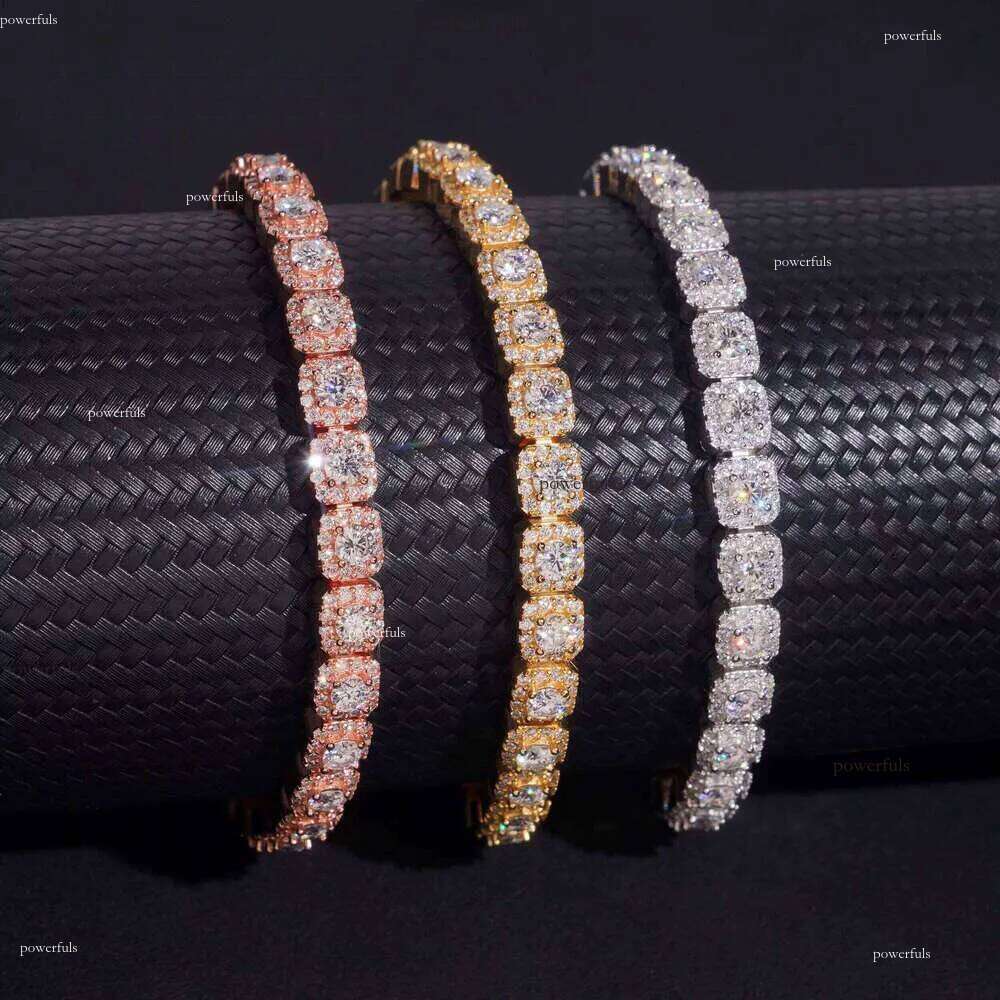 Fine Jewelry Iced Out Sterling Sier VVS Dia GRA Certificated Hip Hop Moissanite Tennis Bracelet