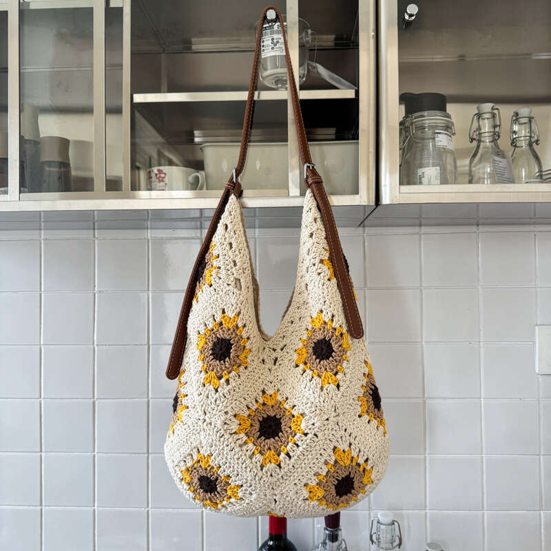 Summer Woven for Women 2025 New Fashion Knitted Shoulder Versatile Large Capacity Crossbody Tote Bag