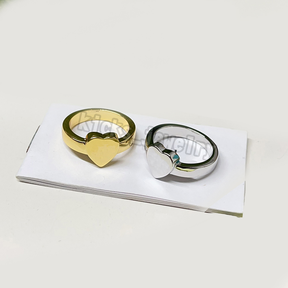 Fashion Rings Designer Heart Rings Men and Women Fashion Jewelry Unisex Gold and Silver Rings Wedding Party Gift Heart Rings