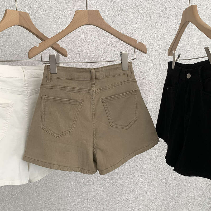 Oumalai Women's Denim Shorts 2025 Summer New Korean Style High Waist Slimming Versatile A-line Wide-leg Pants Trend 2301