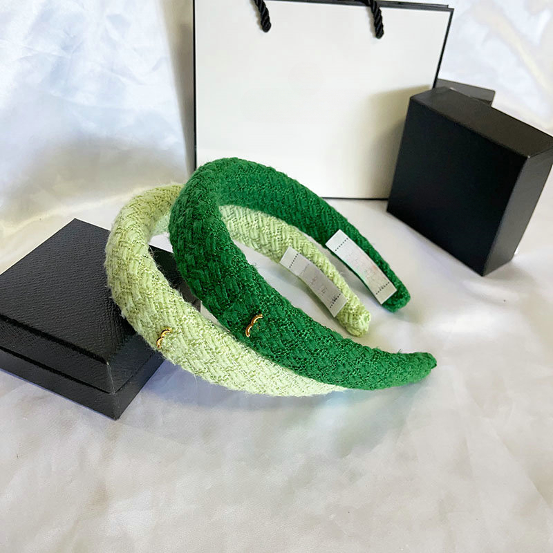 2pcs Fashion Green Headbands Letter Hairpin Women Bands Girls Ladies Designer Headband Hair Accessories