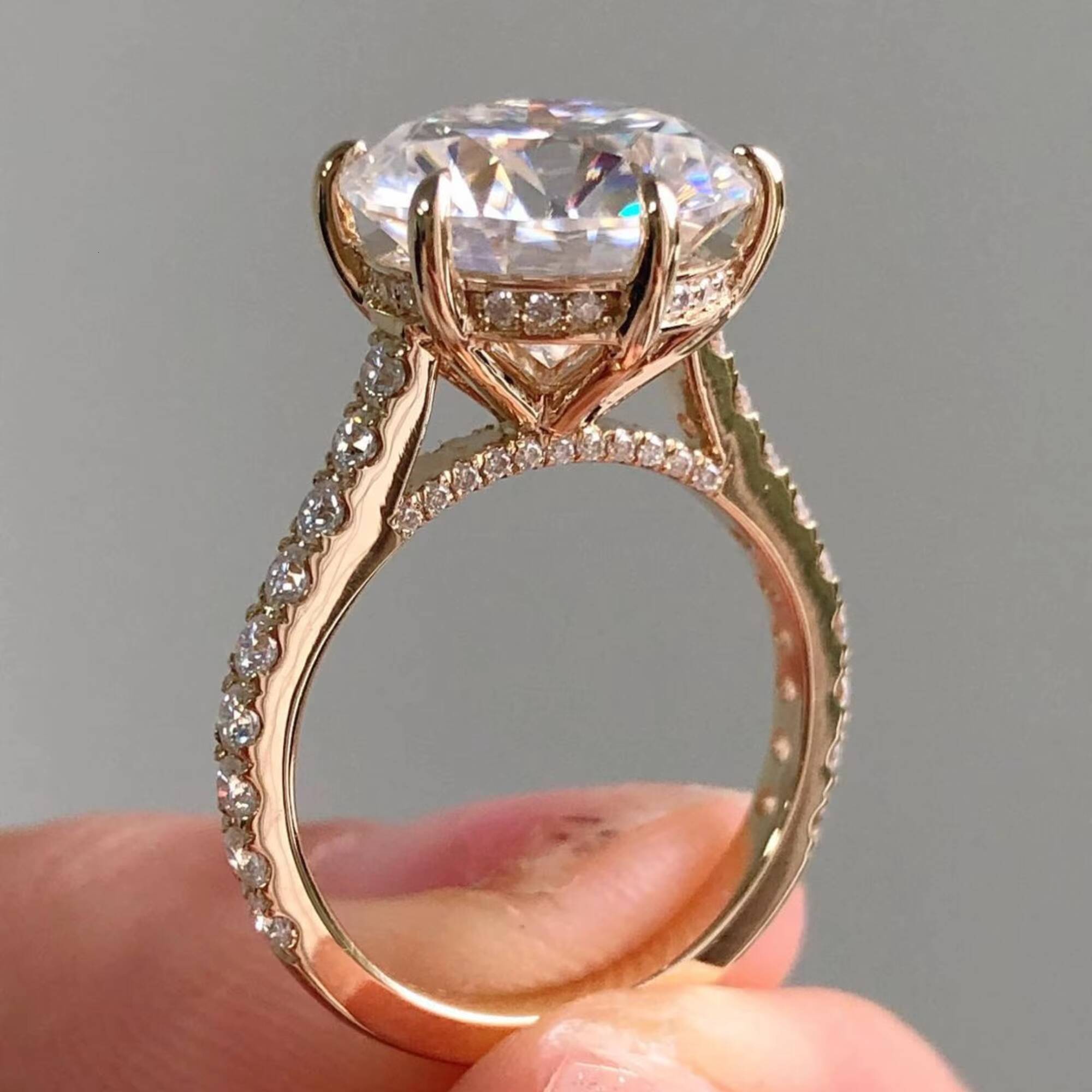 Trending 3.60 Ct Lab-Grown Round Cut Diamond Ring with Band Engagement Wedding Ring Jewelry 14k Yellow Gold Ring