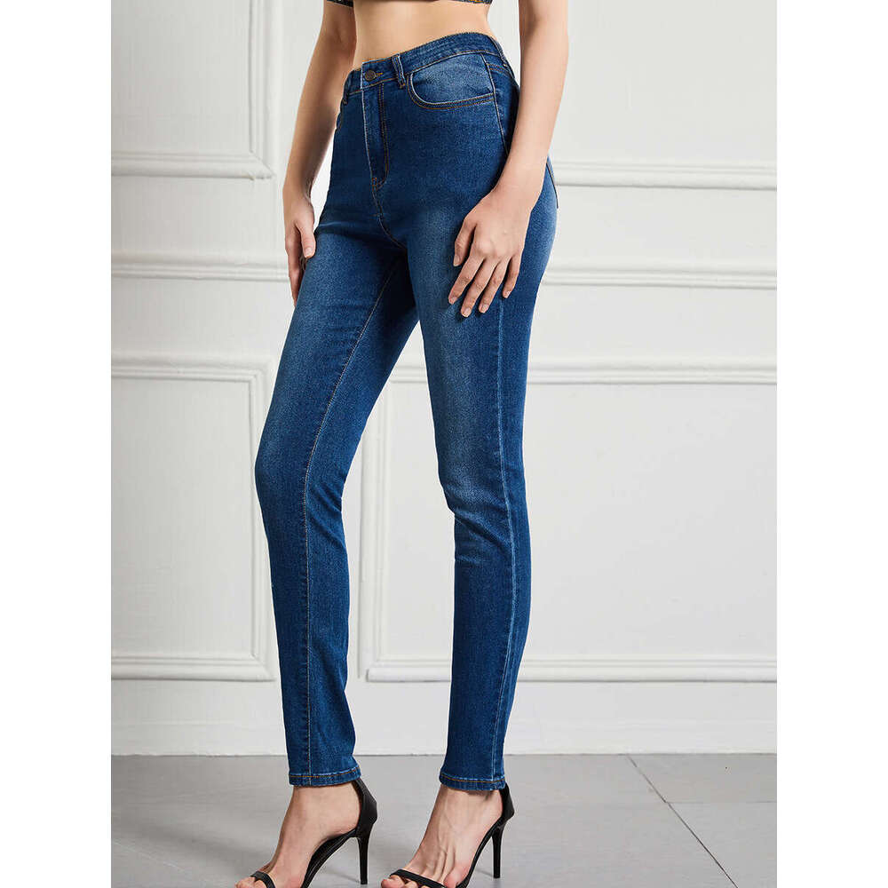 2025 Jeans Slim Fit Waist High Elasticity Skinny Plus Size Women's Basic Pants