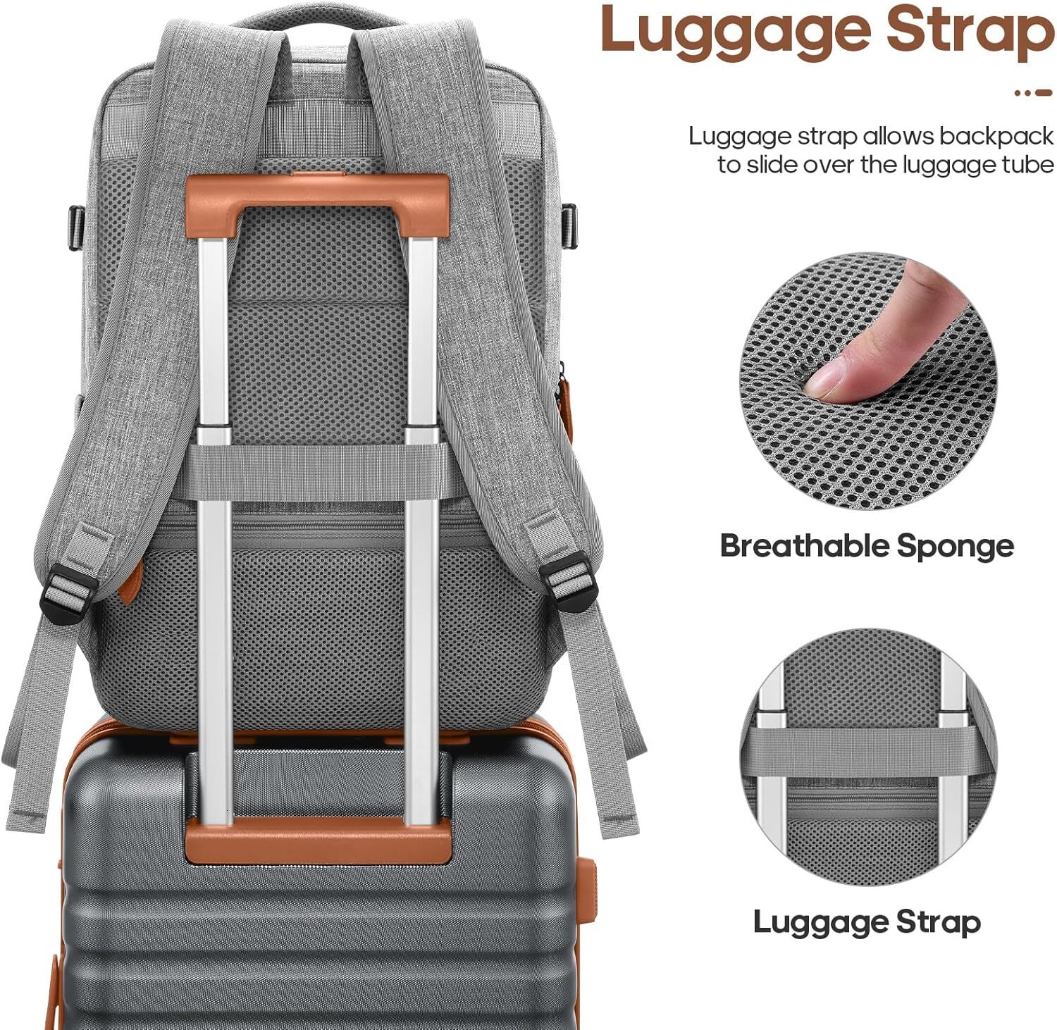 UKEIN Sets Piece Lage 20 Inch Spinner Wheels PC Hardside Set with TSA Lock Durable Carry On Suitcase With Travel designer bag Backpack for Men Grey 3 