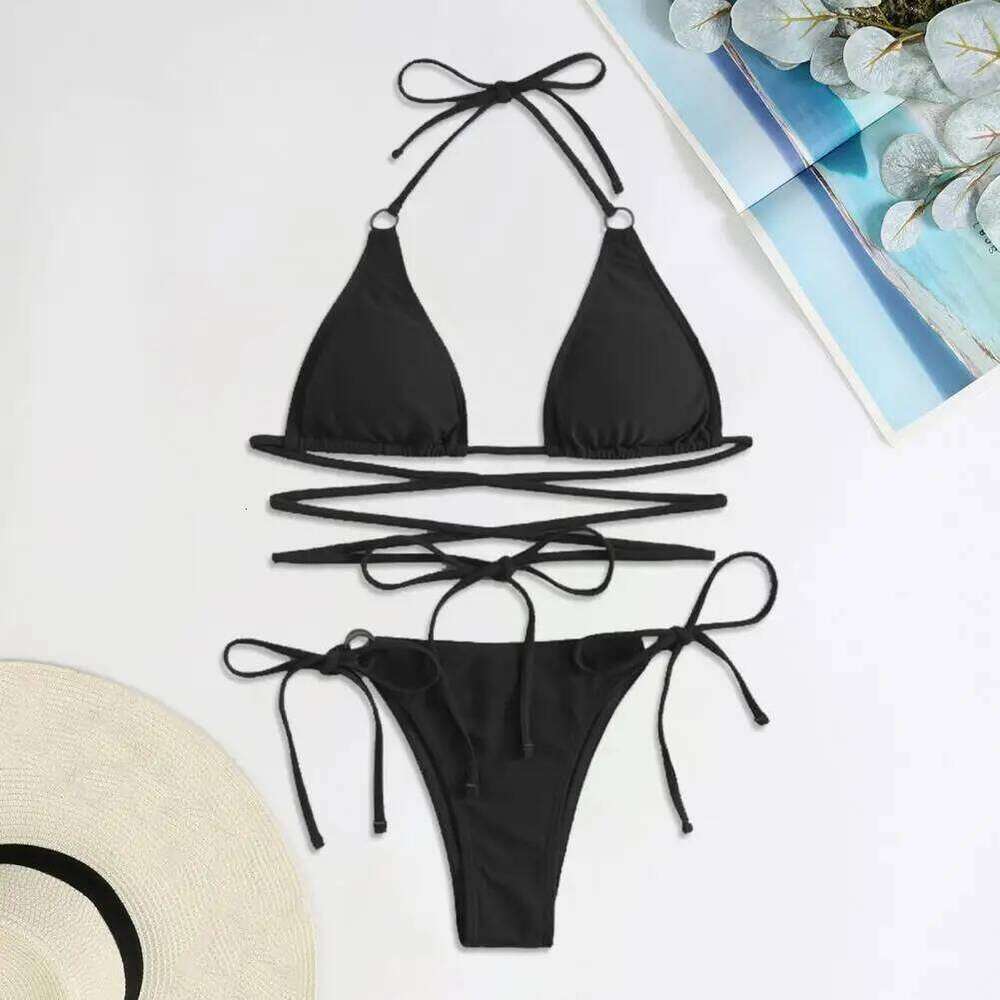 Slim Fit 2 Pcs/Set Popular Backless Summer Women Swimsuit Beachwear Lady Bikini Soft for Spa