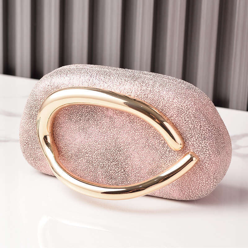 2025 New Hot-Selling Metal Handle Evening Bag Gradient Color PU Clutch High-End Feel