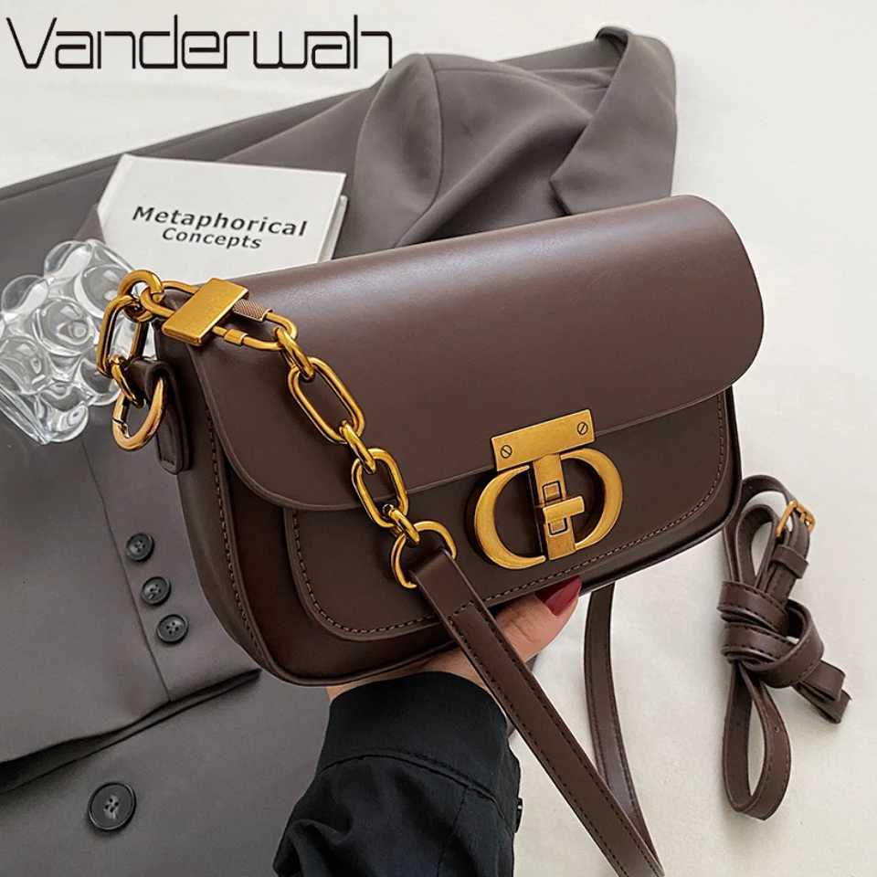 Small Pu Leather Bag Womens Fashion Lock Womens Crossbody Shoulder Sac Senior Handbag Underarm Bag Designer Y250719