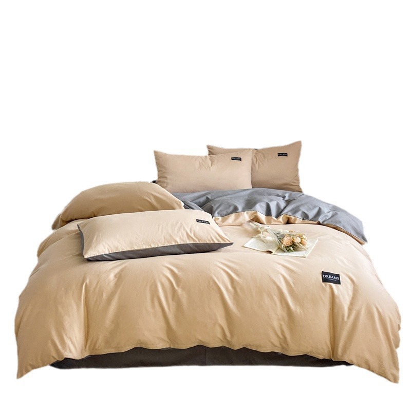 Designer bedding, long-staple cotton, cotton bed four-piece set, pure cotton quilt cover, bed sheet, bed hat three-piece set