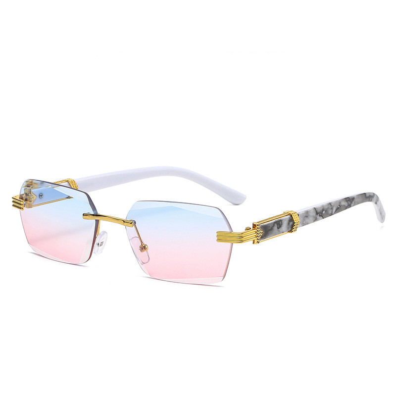 Designer Sunglasses For Women Men Gradient Square Sunglasses Frameless Marble Sunglasses Luxury Polarized Goggle Pilot Frame Oversized UV400 Eyewear S