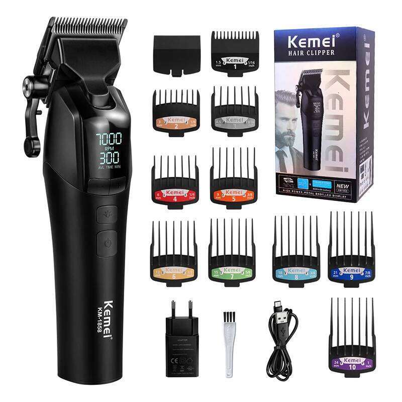 KEMEI 9000 RPM Professional Barber Trimmer Rechargeable Hair Cutting hine Adjustable Clipper For Men