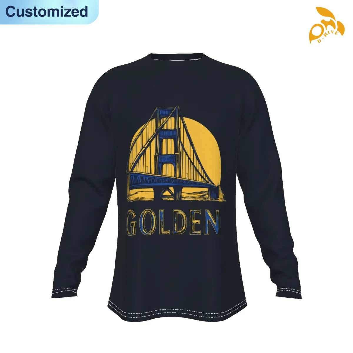 free shipping designer of customized breathable All-Over Print Men's long-sleeved T-shirt with exquisite patterns from US