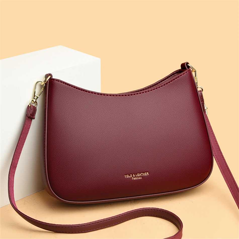 High Quality Underarm Shoulder Bags for Women 2024 Solid Color New Texture Leather Crossbody Bag Designer Handbags Sac Y250719