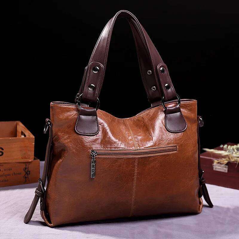 OLOEY New Fashion Casual Tote Women Handbags Soft Leather Shoulder Bags For 2023 Ladies Luxury Bag Vintage Big Capacity Crossbody Hand Bag