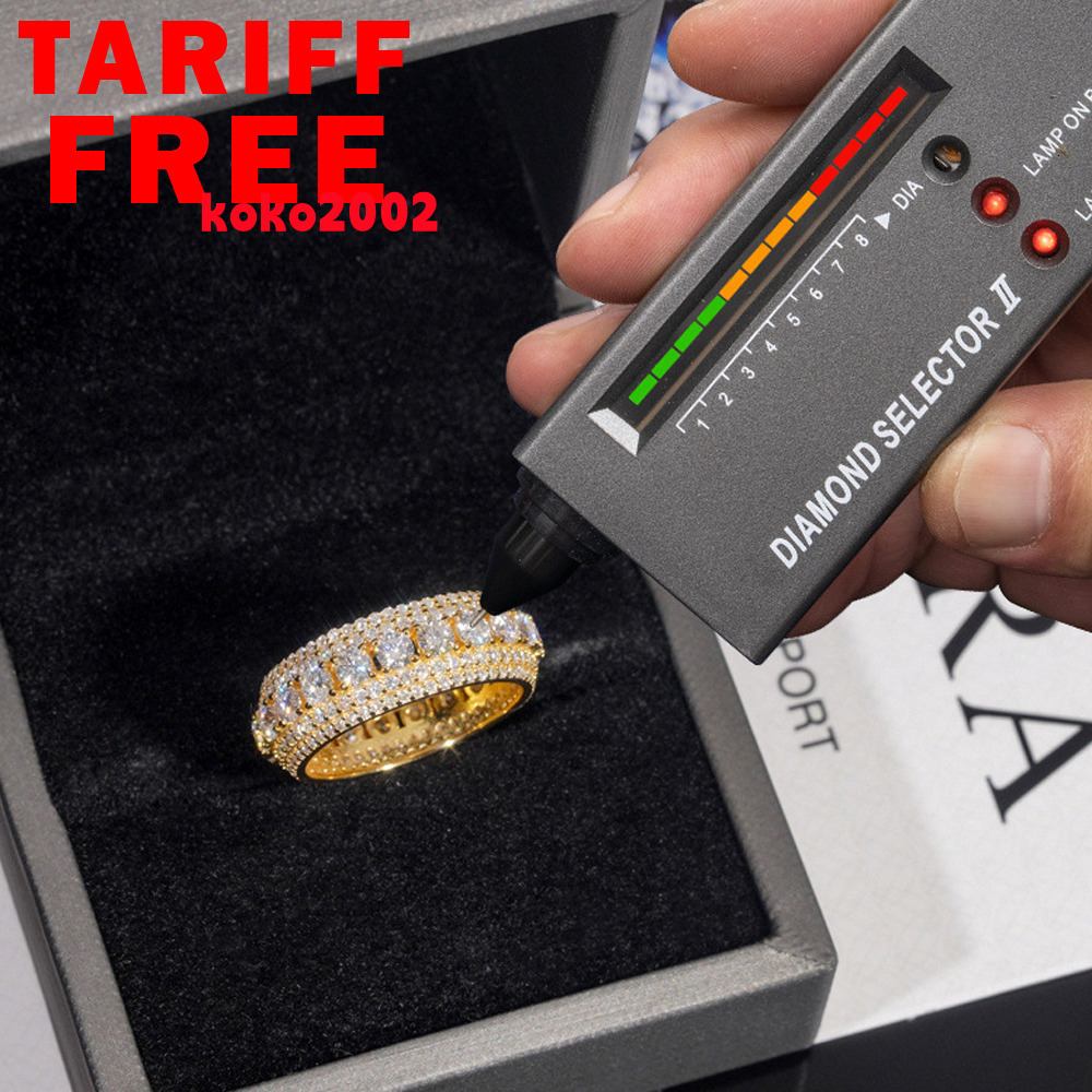 Hip Hop 925 Silver VVS Moissanite Eternity Band 5 Rows Dazzling Sparkly GRA Rapper Tester Mens Rings by