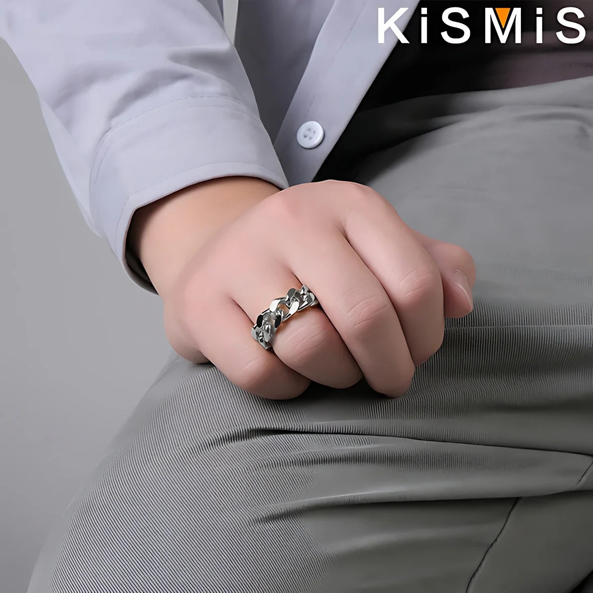 Stainless Steel Rings for Men Cuban Link Chain Male Boy Finger Ring Fashion Jewelry Accessories Wedding Band Gift for Him 250717