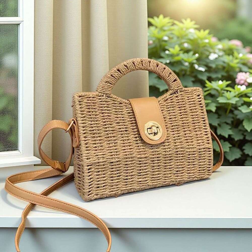 Vacation Style Straw for Women 2025 New Summer Beach Crossbody Fashion Commuter Handbag Woven Bag