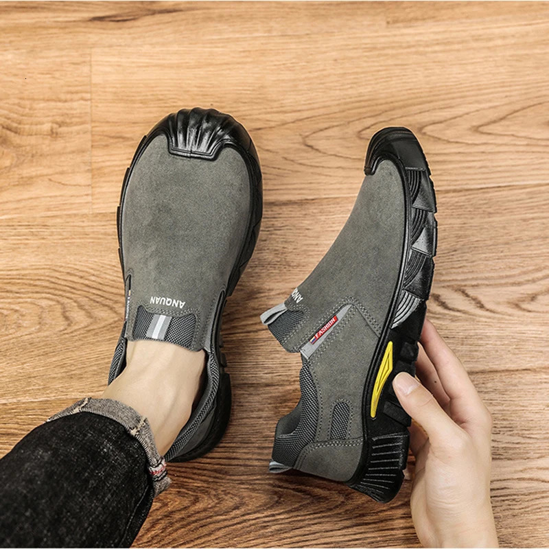 Oulylan Safety Shoes Soft Soled Wear Resistance Breathable Work Boots Lightweight Anti-Slip Durable Labor Protection 250717