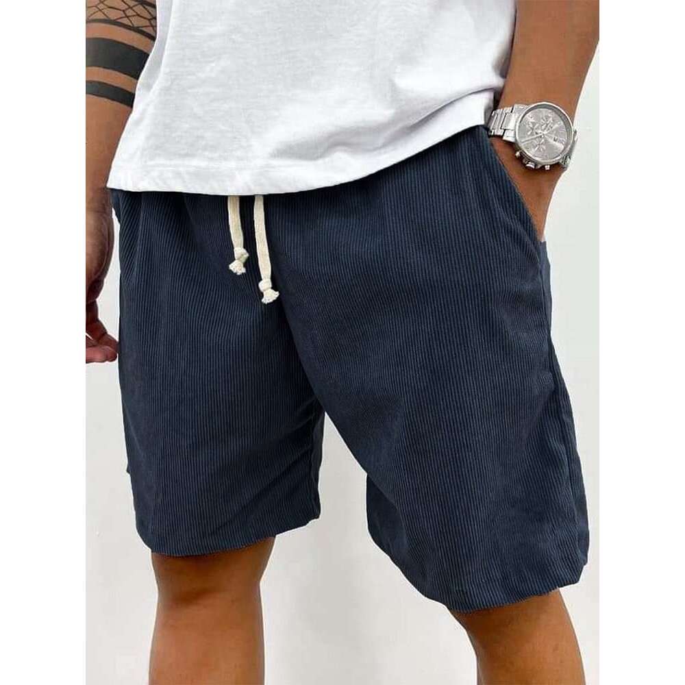2025 New Men's Summer Casual Drawstring Corduroy Shorts