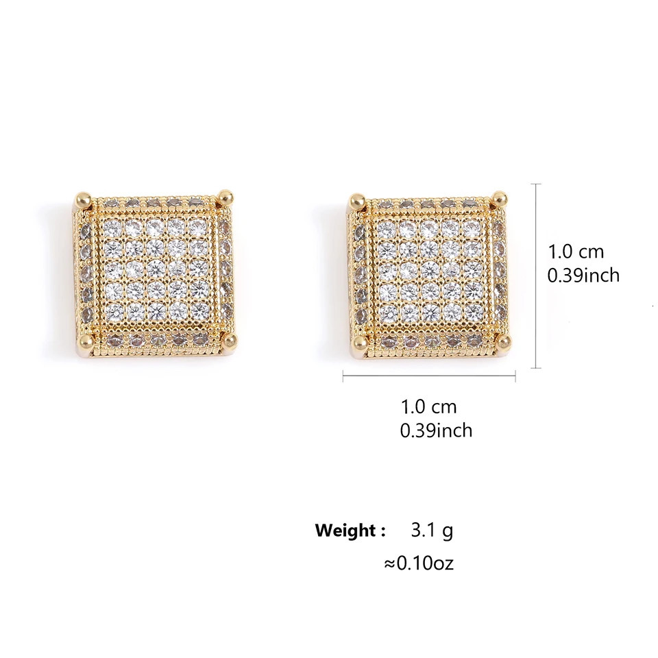 ZAKOL Buling Zirconia Earrings for Men Iced Out Micro Full Paved CZ Crystal Copper Earring Fashion Hip Hop Jewelry 250715
