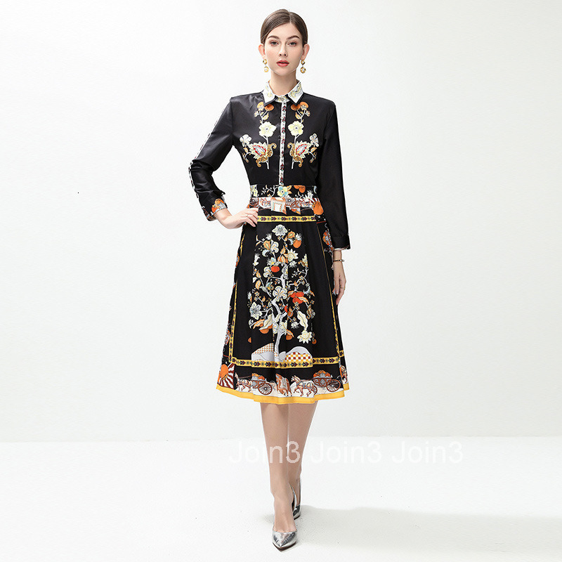 6087 Fashion Versatile Waist-Cinching Slimming Positioning Printed Dress