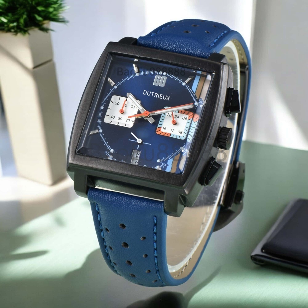 High Quality Luxury Watches for Men Quartz Movement Daily Waterproof Automatic Date Leather Strap Classic Square Dial Quartz Wristwatches for Gift Dropshipping