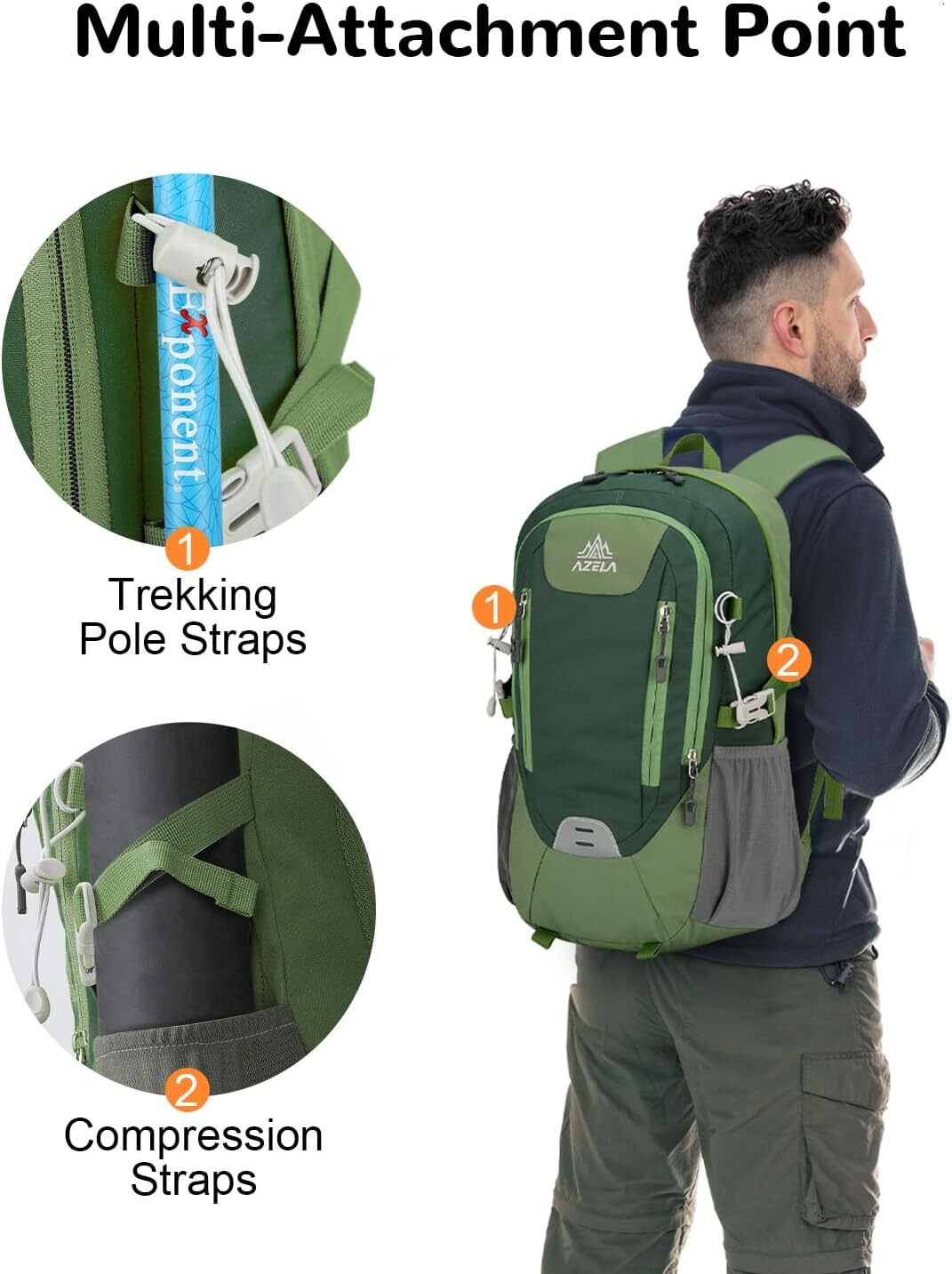 YMX 179 798 Outplea 20L Small Men Women, Multi-Pocket Travel Backpack, Reflective Hiking Daypack with Chest Strap, Rucking Backpack for Outdoor Sport,