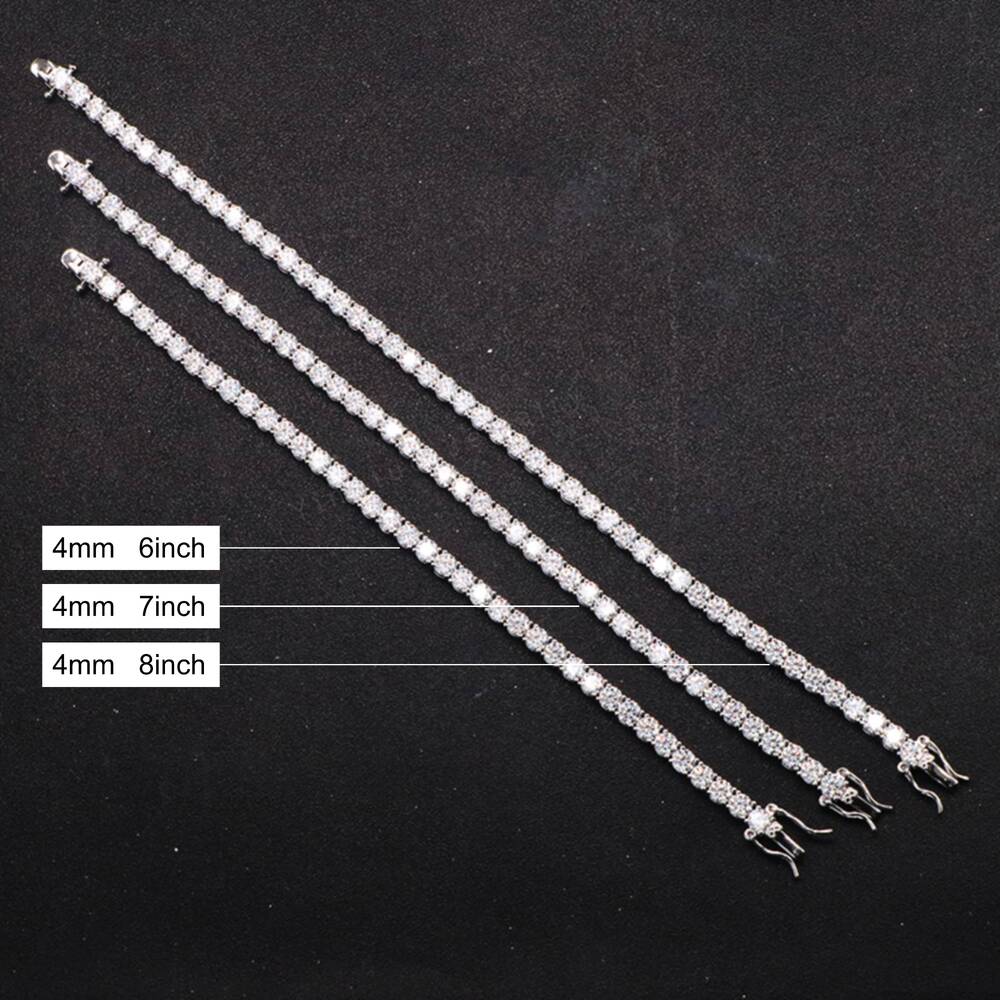 3mm/4mm/5mm Moissanite Tennis Brilliant Cut Diamond Bracelet in 9k/10k/14k/18K Gold 925 Sterling Silver Jewelry