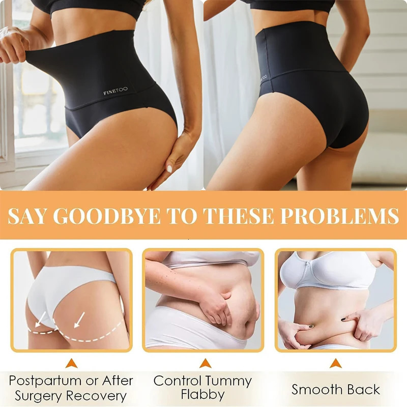 FINETOO Women Seamless Underwear High Waist Slimming Panties Female Shaping Hip Lifting Brief Comfortable Tummy Control Lingerie 250712