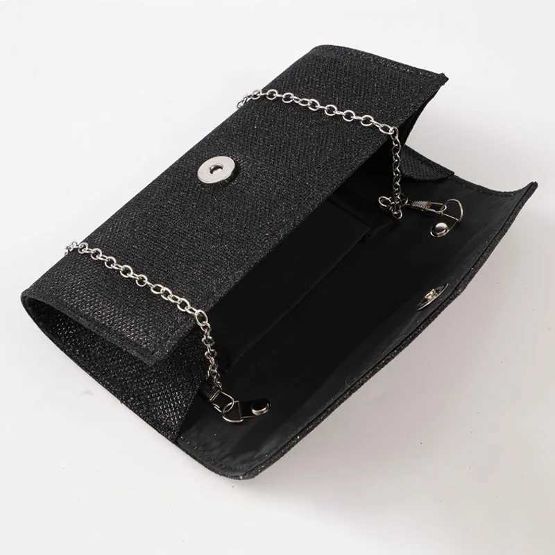 Glitter Envelope Handbag Women Silver Shiny Chain Shoulder Bag Ladies Mini Crossbody Flap Fashion Small Dress Day Clutch Y250719