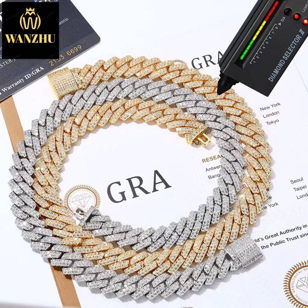 925 Sterling Silver Moissanite Cuban Link Chain for Men Full Iced Out 6-15MM Width Hip Pop Style Strand for Weddings and Gifts