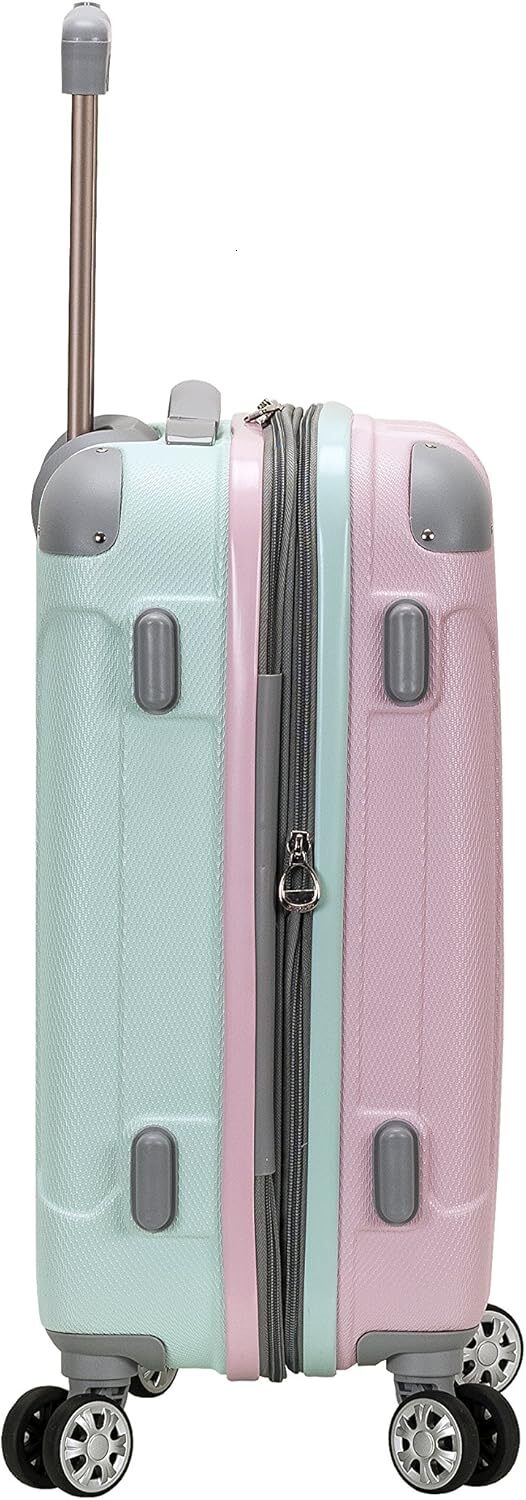 DHYMX Rockland London designer bag Hardside Expandable Lage with Spinner Wheels, Multicolor, Carry-On 20-Inch