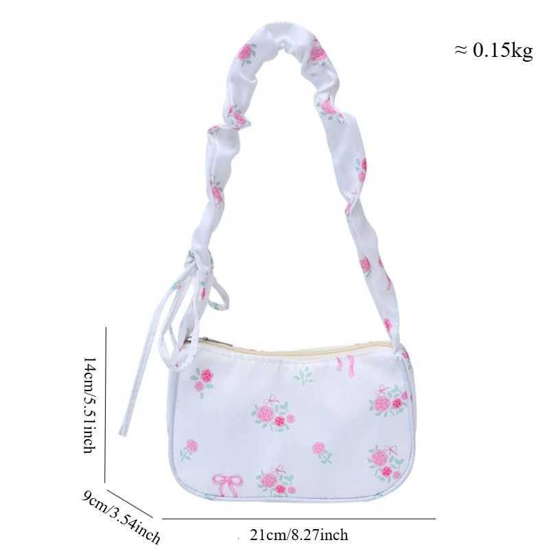 New Drawstring Shoulder Bag Sweet Flower Nylon Armpit Bag Highquality Printed Women Handbag Free Shipping Bags for Women Y250719
