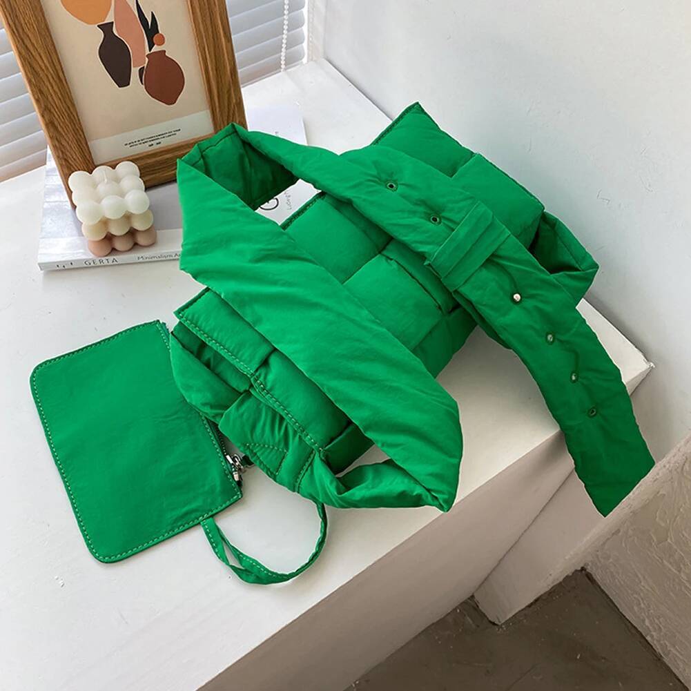 2023 New Space Cotton Handbag Shoulder for Women Small Padded Cassette Ladies Quilted Shopper Messenger Bag Tote Bags