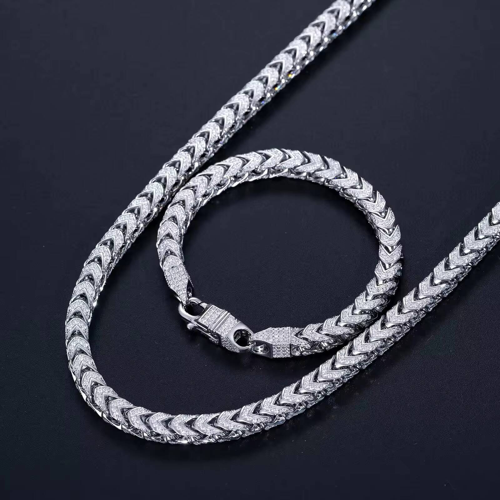 HipHop Jewelry 6mm 8mm 18K Gold Plated 925 Sterling Silver Cuban Chain Moissanite Diamond Iced Out Franco Necklace for Men