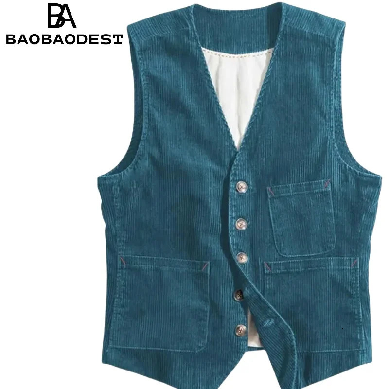 Mens Vintage Corduroy Vest Sleeveless VNeck Waistcoat for Casual Party Wear | Dress Suit Gilet Retro Style Slim Fit Bre 250707