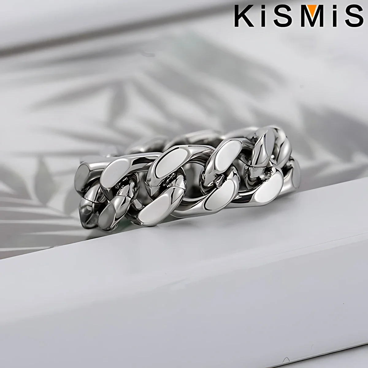 Stainless Steel Rings for Men Cuban Link Chain Male Boy Finger Ring Fashion Jewelry Accessories Wedding Band Gift for Him 250717