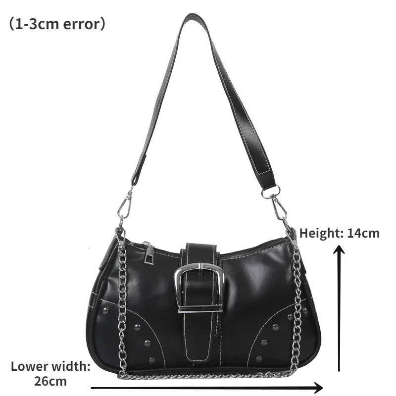 Vintage Womens Shoulder Bags Solid Color Ladies Underarm Bag FAshion Chain Small Handbags PU Leather Female Tote Purse Y250719