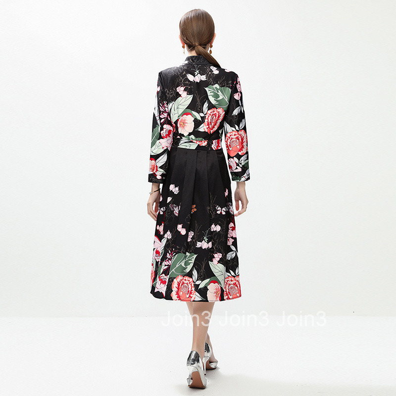 6089 Fashion Versatile Waist-Cinching Slimming Positioning Printed Dress