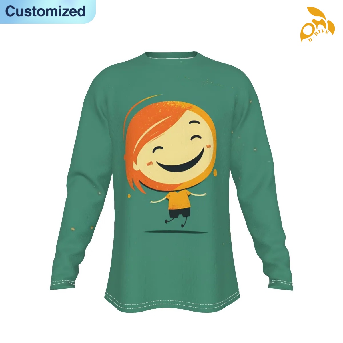 free shipping designer of customized breathable comfortable All-Over Print Men's long-sleeved T-shirt with exquisite patterns from US