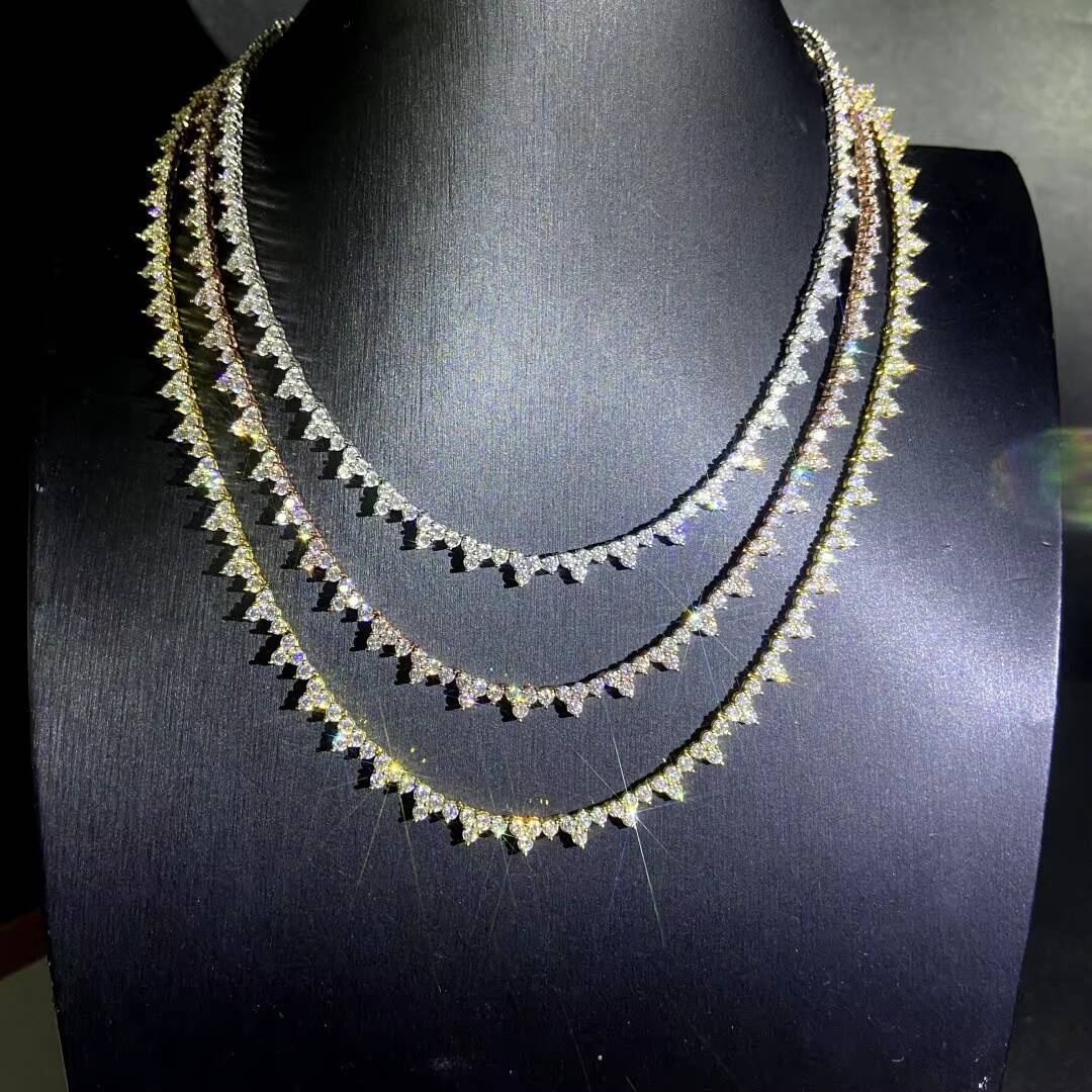 925 Silver Hip Hop Moissanite Tennis Chain Stylish Necklaces Collection