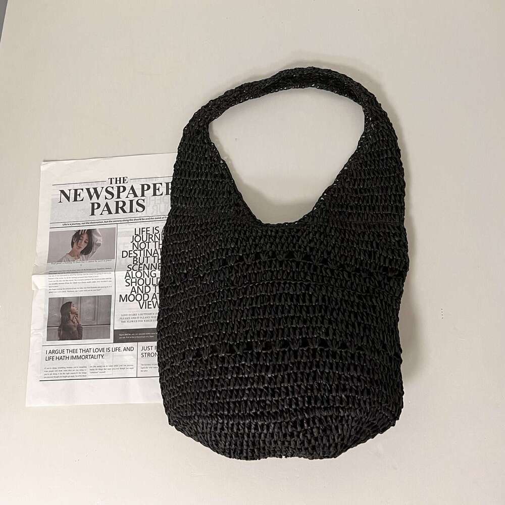 Spring New Paper Casual INS Simple Woven Shoulder Underarm Fashion Beach Tote Bag