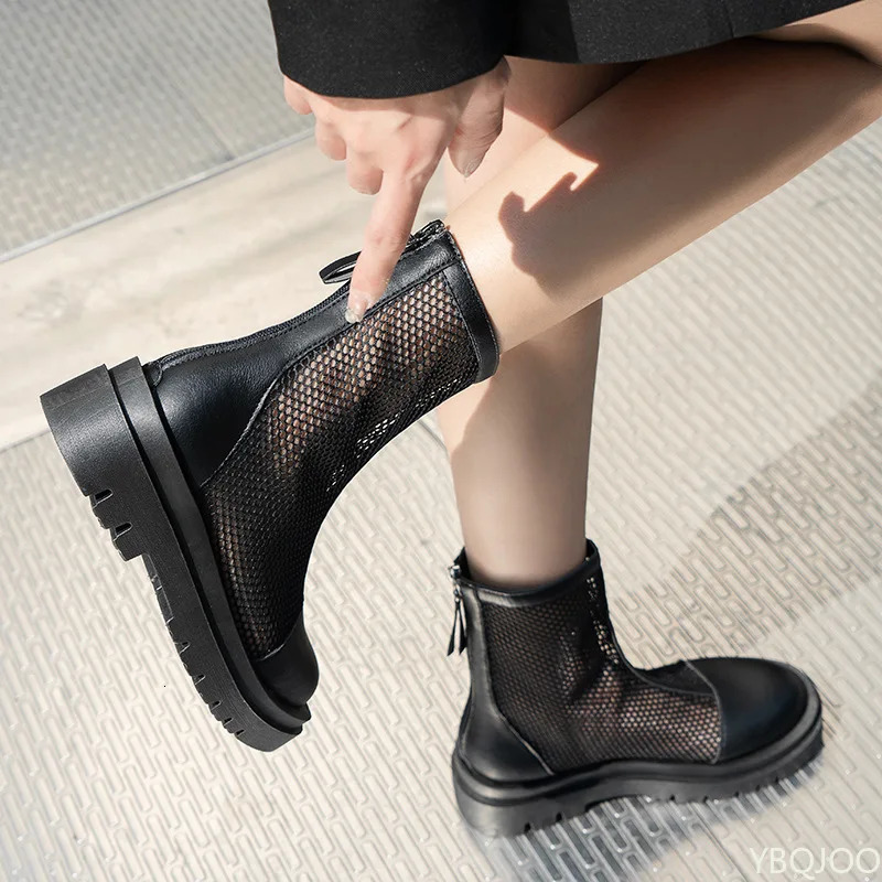 2025 Womens Large size Cool Boots Outdoor hollow comfortable shoes Female breathable mesh boots Casual fashion ladies Sandals 250714
